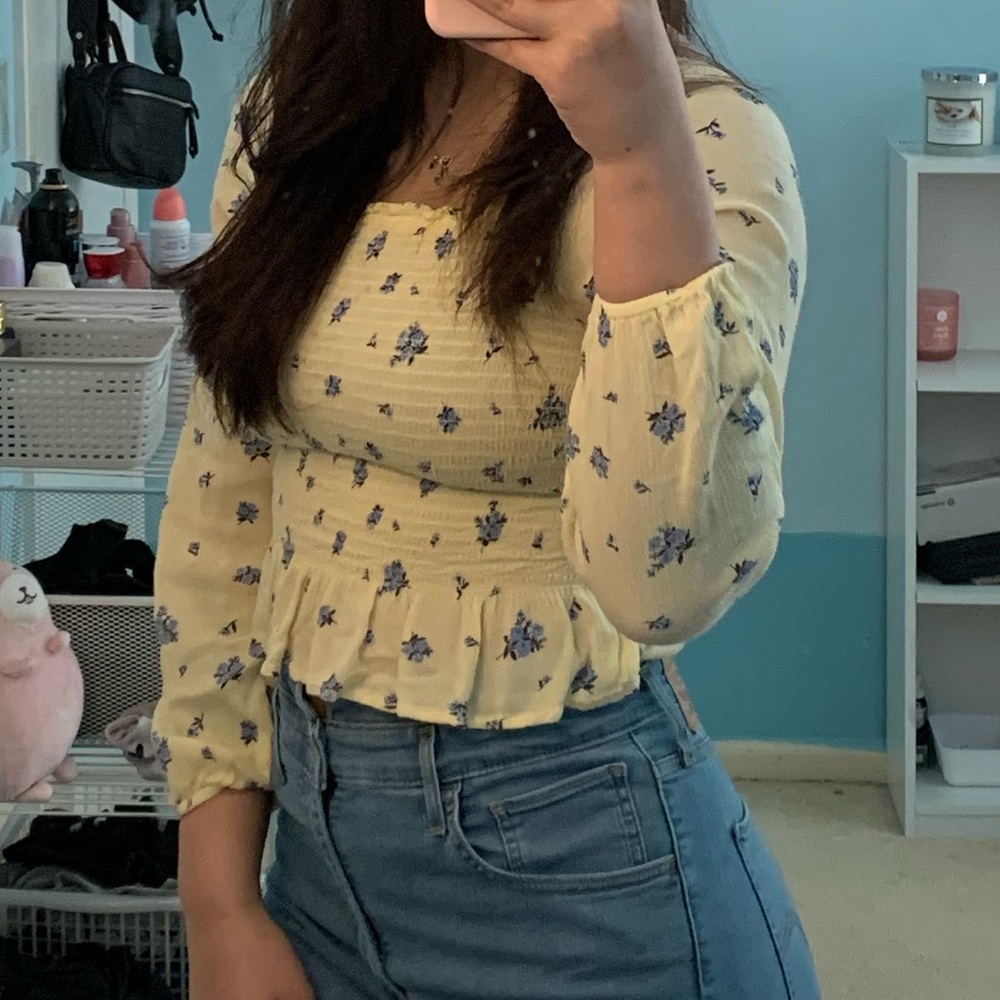 Yellow floral top